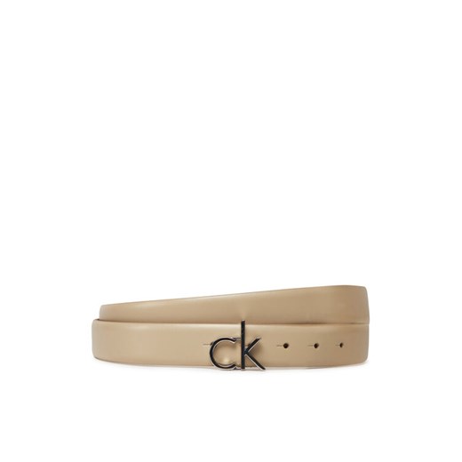 Calvin Klein Pasek Damski Ck Buckle Belt 3.0_Smooth K60K613156 Beżowy ze sklepu MODIVO w kategorii Paski damskie - zdjęcie 182747737