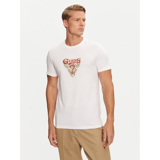Guess T-Shirt M4BI44 I3Z14 Biały Regular Fit ze sklepu MODIVO w kategorii T-shirty męskie - zdjęcie 182747749