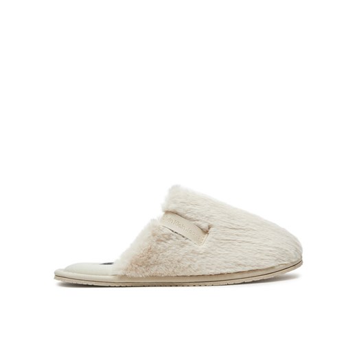 Calvin Klein Jeans Kapcie Hotel Slipper Fur After Glow YW0YW01593 Écru ze sklepu MODIVO w kategorii Kapcie damskie - zdjęcie 182747829