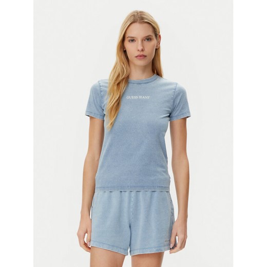 Guess T-Shirt W5GI41 KCTL1 Niebieski Regular Fit ze sklepu MODIVO w kategorii Bluzki damskie - zdjęcie 182747957