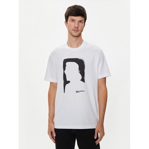 Karl Lagerfeld Jeans T-Shirt 245D1709 Biały Regular Fit ze sklepu MODIVO w kategorii T-shirty męskie - zdjęcie 182748048