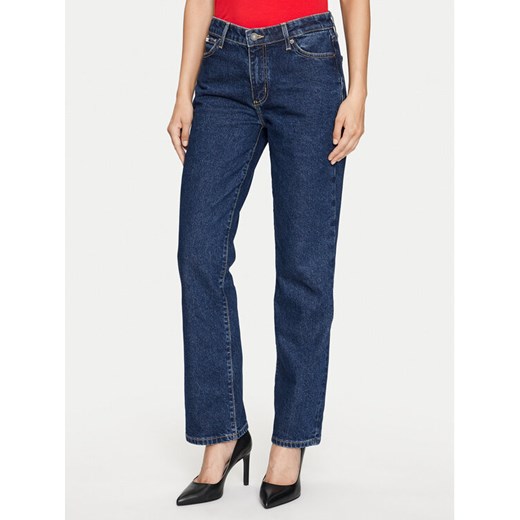 Guess Jeans Jeansy W4YA98 D5CC2 Granatowy Straight Fit ze sklepu MODIVO w kategorii Jeansy damskie - zdjęcie 182748146