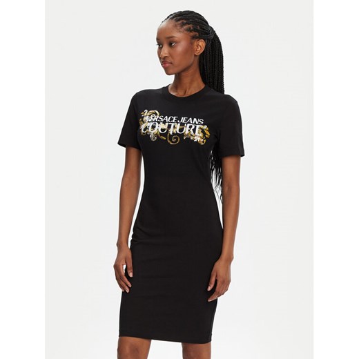 Versace Jeans Couture Sukienka codzienna 78HAOC06 Czarny Slim Fit ze sklepu MODIVO w kategorii Sukienki - zdjęcie 182748227