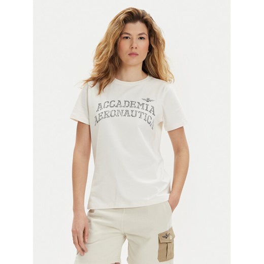 Aeronautica Militare T-Shirt 241TS2203DJ469 Écru Regular Fit ze sklepu MODIVO w kategorii Bluzki damskie - zdjęcie 182748278