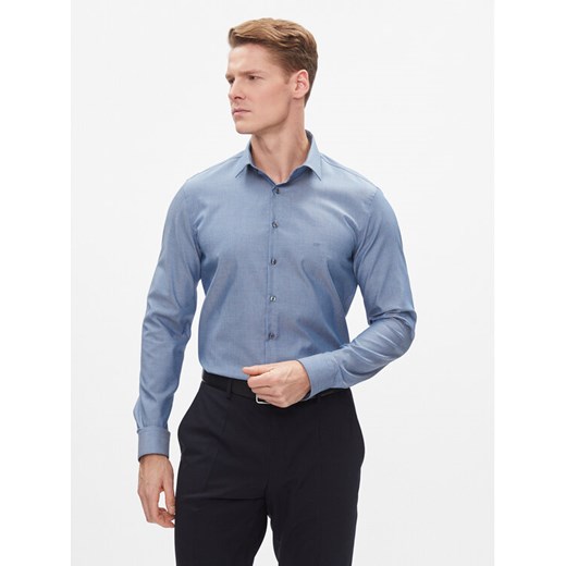 Calvin Klein Koszula K10K112299 Niebieski Slim Fit ze sklepu MODIVO w kategorii Koszule męskie - zdjęcie 182748326