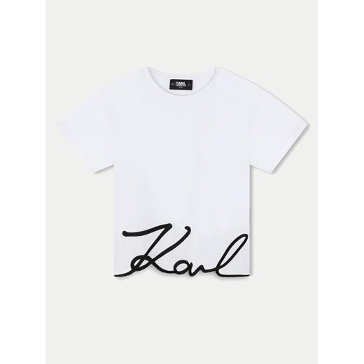 Karl Lagerfeld Kids T-Shirt Z30212 M Biały Regular Fit ze sklepu MODIVO w kategorii T-shirty chłopięce - zdjęcie 182748429