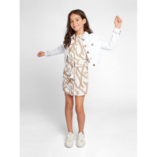 MICHAEL KORS KIDS Kurtka jeansowa R16126 S Biały Regular Fit ze sklepu MODIVO w kategorii Kurtki dziewczęce - zdjęcie 182748518