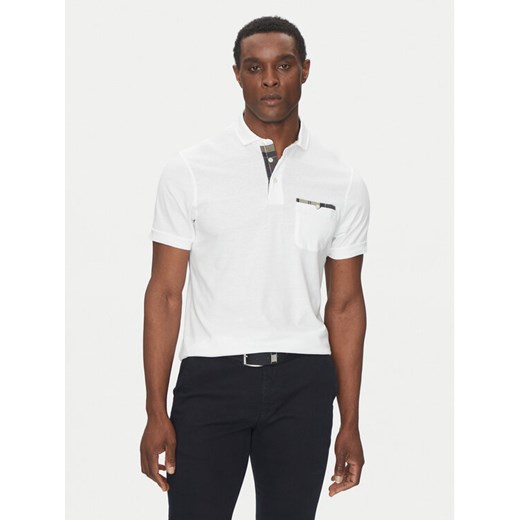 Barbour Polo Corpatch MML1071WH11 Biały Tailored Fit ze sklepu MODIVO w kategorii T-shirty męskie - zdjęcie 182748519