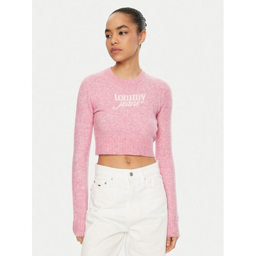 Tommy Jeans Sweter DW0DW19895 Różowy Regular Fit ze sklepu MODIVO w kategorii Swetry damskie - zdjęcie 182748565