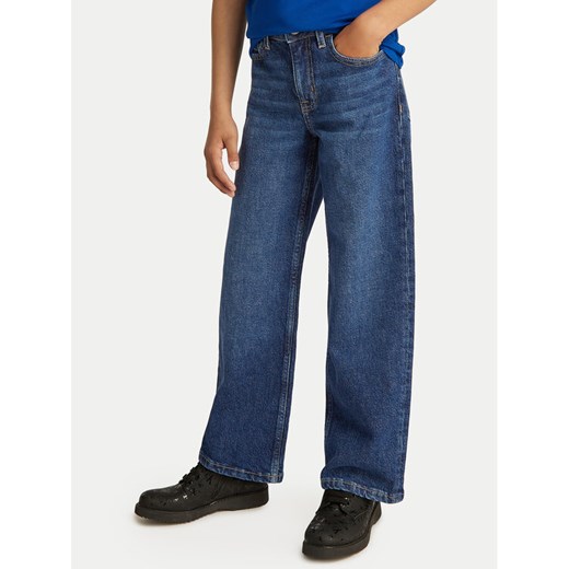 Calvin Klein Jeans Jeansy IG0IG02710 Granatowy Wide Leg ze sklepu MODIVO w kategorii Spodnie dziewczęce - zdjęcie 182748656