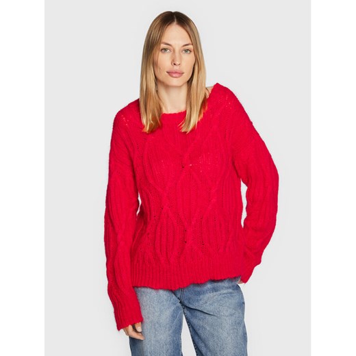 TWINSET Sweter 222TT3340 Czerwony Relaxed Fit ze sklepu MODIVO w kategorii Swetry damskie - zdjęcie 182748709