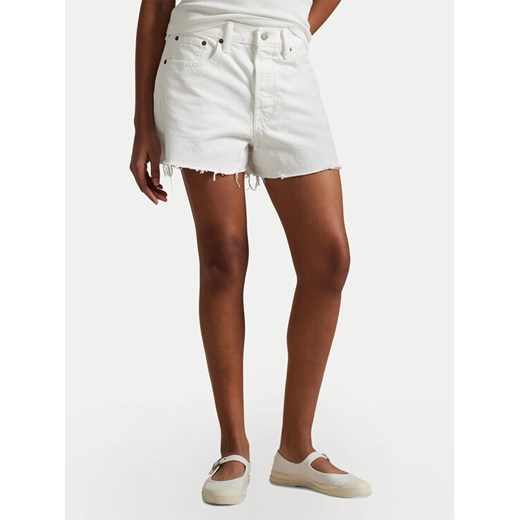 Polo Ralph Lauren Szorty jeansowe 211964084001 Biały Straight Fit ze sklepu MODIVO w kategorii Szorty - zdjęcie 182748719