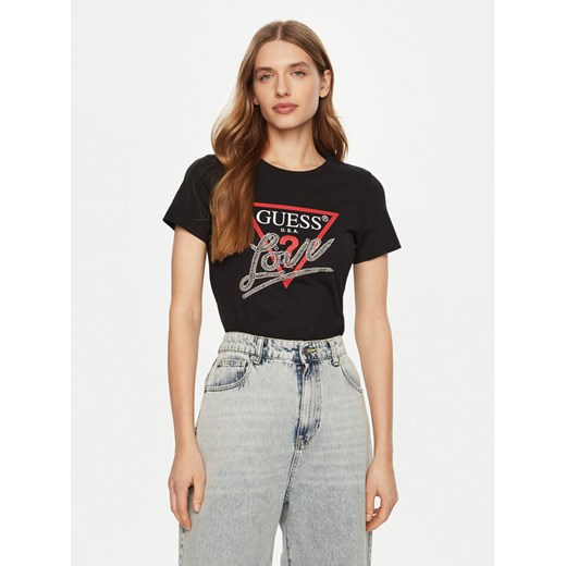Guess T-Shirt W5RI10 I3Z14 Czarny Regular Fit ze sklepu MODIVO w kategorii Bluzki damskie - zdjęcie 182748746