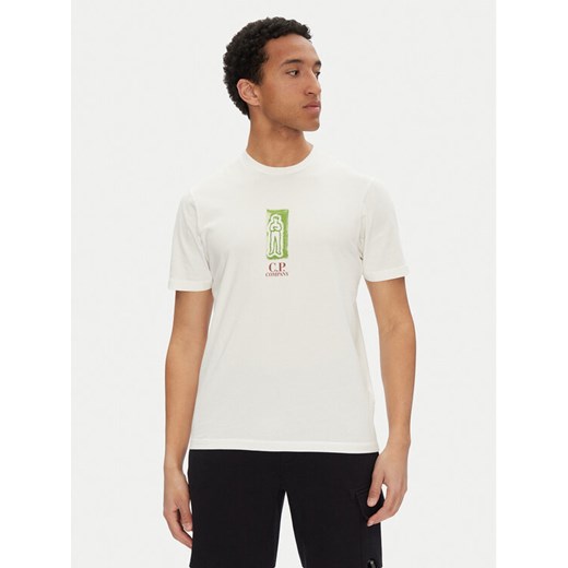 C.P. Company T-Shirt 18CMTS310A005431G Biały Regular Fit ze sklepu MODIVO w kategorii T-shirty męskie - zdjęcie 182748759