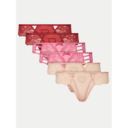 Hunkemöller Komplet 6 par fig brazylijskich 207186 Czerwony ze sklepu MODIVO w kategorii Majtki damskie - zdjęcie 182748766