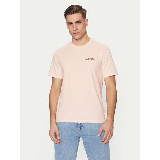 Lacoste T-Shirt TH5231 Różowy Regular Fit ze sklepu MODIVO w kategorii T-shirty męskie - zdjęcie 182748919