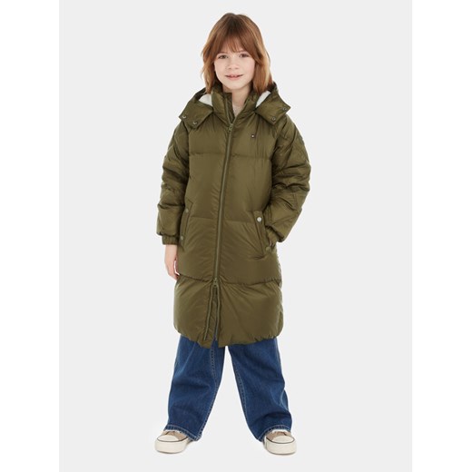 Tommy Hilfiger Kurtka puchowa KG0KG07545 Zielony Regular Fit ze sklepu MODIVO w kategorii Kurtki dziewczęce - zdjęcie 182748937