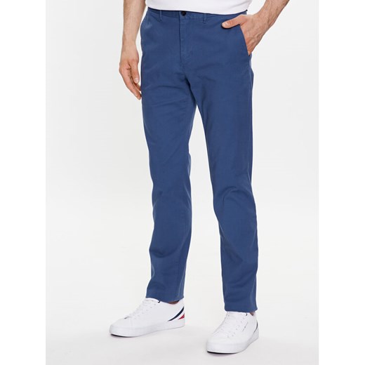 Tommy Hilfiger Spodnie materiałowe Denton MW0MW25964 Niebieski Straight Fit ze sklepu MODIVO w kategorii Spodnie męskie - zdjęcie 182749088
