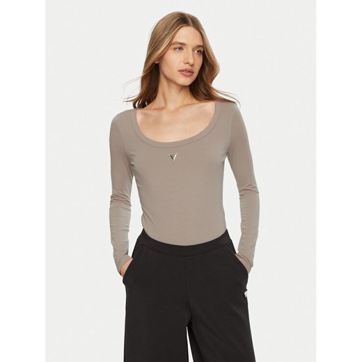 Guess Body V4YP07 J1314 Szary Slim Fit ze sklepu MODIVO w kategorii Bluzki damskie - zdjęcie 182749187