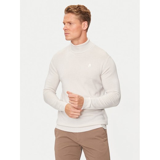 KARL LAGERFELD Golf 655058 544399 Beżowy Regular Fit ze sklepu MODIVO w kategorii Swetry męskie - zdjęcie 182749306