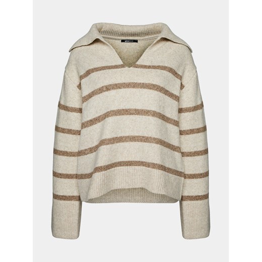 Gina Tricot Sweter 20423 Beżowy Regular Fit ze sklepu MODIVO w kategorii Swetry damskie - zdjęcie 182749355