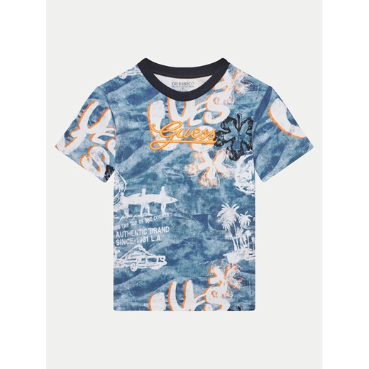 Guess T-Shirt L5GI21 K8HM4 Niebieski Regular Fit ze sklepu MODIVO w kategorii T-shirty chłopięce - zdjęcie 182749569