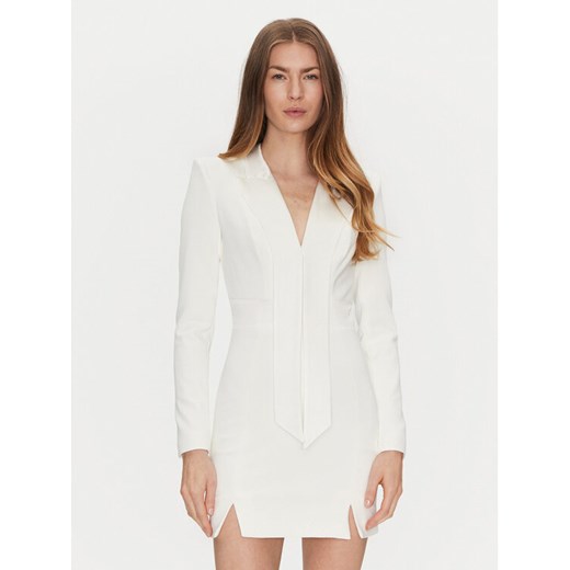 Elisabetta Franchi Sukienka koktajlowa AB-709-51E2-V550 Biały Regular Fit ze sklepu MODIVO w kategorii Sukienki - zdjęcie 182749628