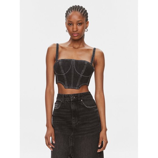 Karl Lagerfeld Jeans Top 240J1600 Czarny Slim Fit ze sklepu MODIVO w kategorii Bluzki damskie - zdjęcie 182749678