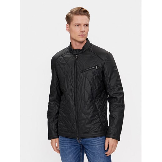 Guess Kurtka z imitacji skóry Quilted M4RL01 WFHD0 Czarny Regular Fit ze sklepu MODIVO w kategorii Kurtki męskie - zdjęcie 182749716