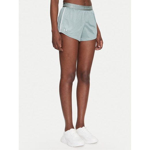 Under Armour Szorty sportowe Tech™ Play Up Shine 1389883 Zielony Regular Fit ze sklepu MODIVO w kategorii Szorty - zdjęcie 182749746