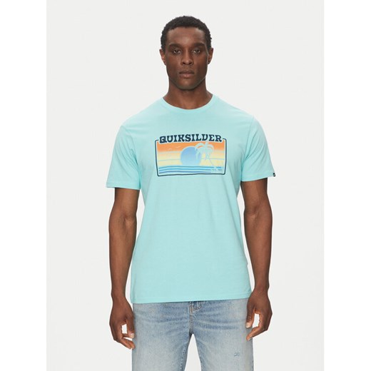 Quiksilver T-Shirt EQYZT08065 Turkusowy Regular Fit ze sklepu MODIVO w kategorii T-shirty męskie - zdjęcie 182749845
