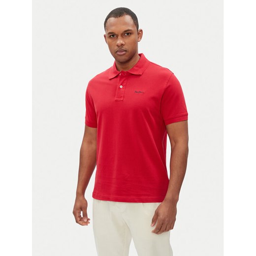 Pepe Jeans Polo Essential PM542298 Czerwony Regular Fit ze sklepu MODIVO w kategorii T-shirty męskie - zdjęcie 182749987