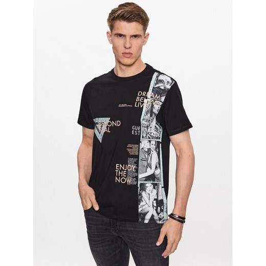 Guess T-Shirt M3YI18 K8FQ4 Czarny Regular Fit ze sklepu MODIVO w kategorii T-shirty męskie - zdjęcie 182750009