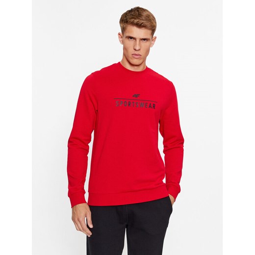 4F Bluza 4FAW23TSWSM692 Czerwony Regular Fit ze sklepu MODIVO w kategorii Bluzy męskie - zdjęcie 182750188