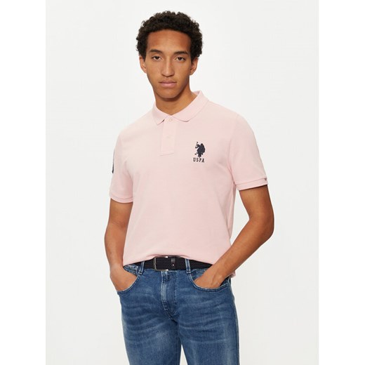 U.S. Polo Assn. Polo MUP3313 Różowy Regular Fit ze sklepu MODIVO w kategorii T-shirty męskie - zdjęcie 182750245