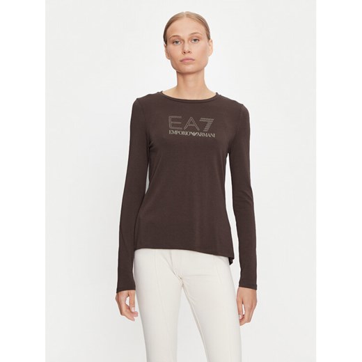 EA7 Emporio Armani Bluzka 8NTT51 TJDQZ 1755 Brązowy Regular Fit ze sklepu MODIVO w kategorii Bluzki damskie - zdjęcie 182750255