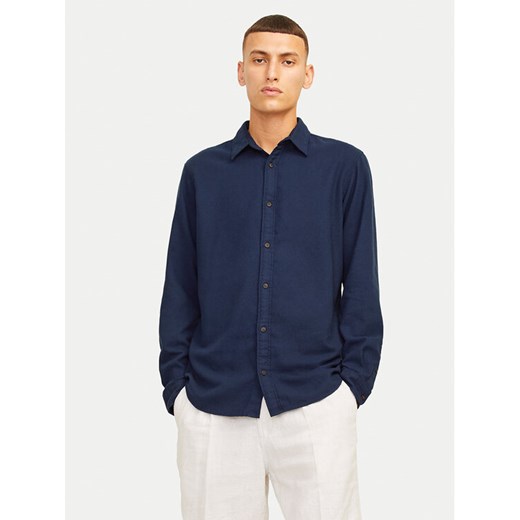 Jack&Jones Koszula Joshua 12258429 Granatowy Slim Fit ze sklepu MODIVO w kategorii Koszule męskie - zdjęcie 182750337