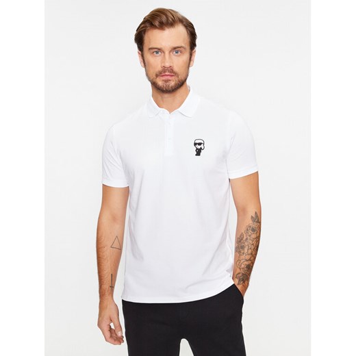 KARL LAGERFELD Polo 745022 500221 Biały Regular Fit ze sklepu MODIVO w kategorii T-shirty męskie - zdjęcie 182750416