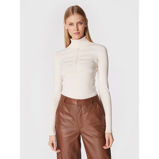 Morgan Golf 132-MENTOS.M Écru Slim Fit ze sklepu MODIVO w kategorii Swetry damskie - zdjęcie 182750427