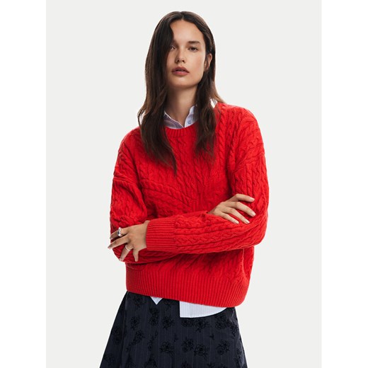 Desigual Sweter Exeter 24WWJF74 Czerwony Regular Fit ze sklepu MODIVO w kategorii Swetry damskie - zdjęcie 182750479