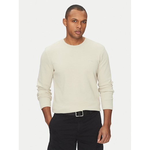 BOSS Longsleeve Tempesto 50520725 Beżowy Regular Fit ze sklepu MODIVO w kategorii T-shirty męskie - zdjęcie 182750498
