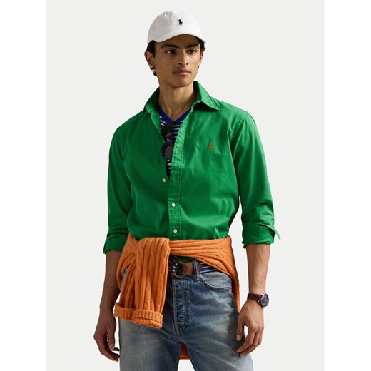 Polo Ralph Lauren Koszula 710937993013 Zielony Custom Fit ze sklepu MODIVO w kategorii Koszule męskie - zdjęcie 182750516
