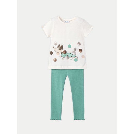 Mayoral Komplet t-shirt i legginsy 3706 Zielony Regular Fit ze sklepu MODIVO w kategorii Komplety dziewczęce - zdjęcie 182750678