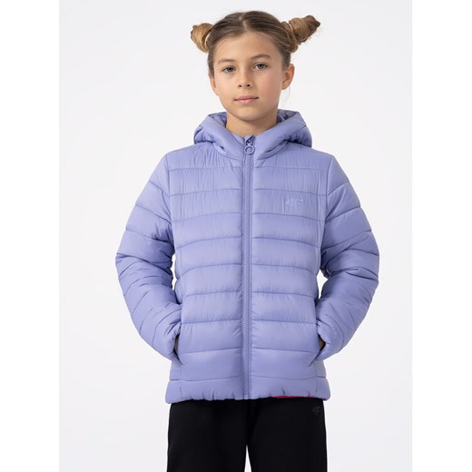 4F Kurtka zimowa 4FJAW23TDJAF266 Fioletowy Regular Fit ze sklepu MODIVO w kategorii Kurtki dziewczęce - zdjęcie 182750716