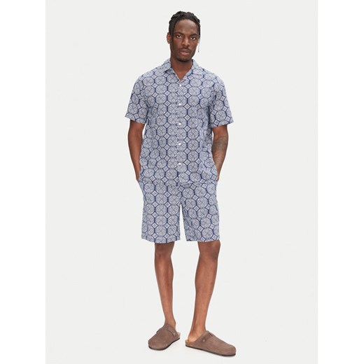 Jack&Jones Komplet koszula i szorty materiałowe Seersucker 12284648 Niebieski Relaxed Fit ze sklepu MODIVO w kategorii Koszule męskie - zdjęcie 182750757