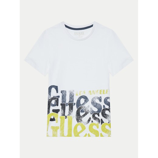 Guess T-Shirt L5RI12 K8HM4 Biały Regular Fit ze sklepu MODIVO w kategorii T-shirty chłopięce - zdjęcie 182750866