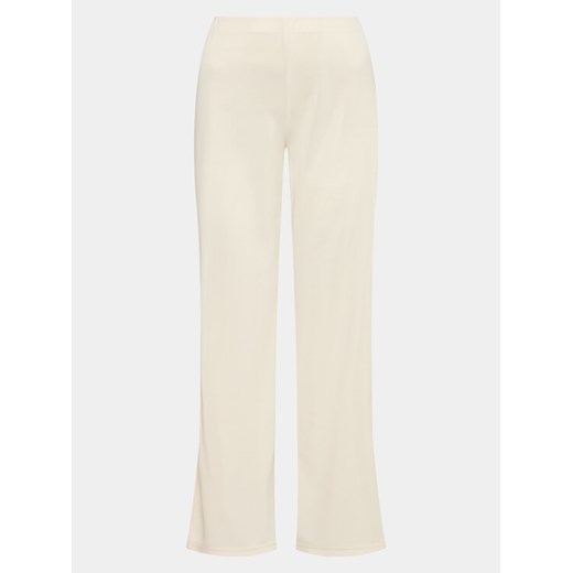 Gina Tricot Spodnie materiałowe Wide slit trousers 19421 Beżowy Regular Fit ze sklepu MODIVO w kategorii Spodnie damskie - zdjęcie 182751216