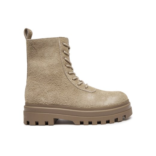 Calvin Klein Jeans Trapery Lugged Lace Zip Boot Oxf Hr Su YM0YM01068 Beżowy ze sklepu MODIVO w kategorii Buty zimowe męskie - zdjęcie 182751305