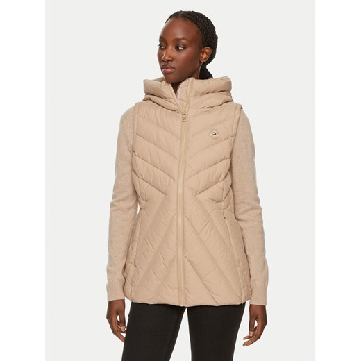 Tommy Hilfiger Bezrękawnik Chevron WW0WW42624 Beżowy Regular Fit ze sklepu MODIVO w kategorii Kamizelki damskie - zdjęcie 182751408