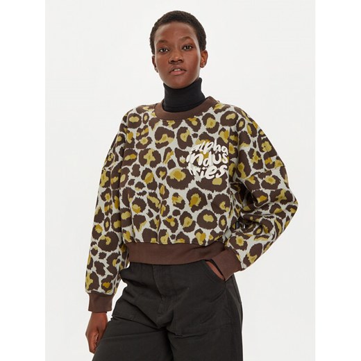 Alpha Industries Bluza 148030C Brązowy Regular Fit ze sklepu MODIVO w kategorii Bluzy damskie - zdjęcie 182751537